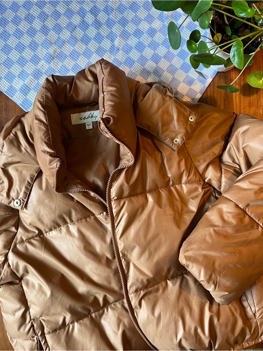 Sebby Women's Tan Puffer Jacket